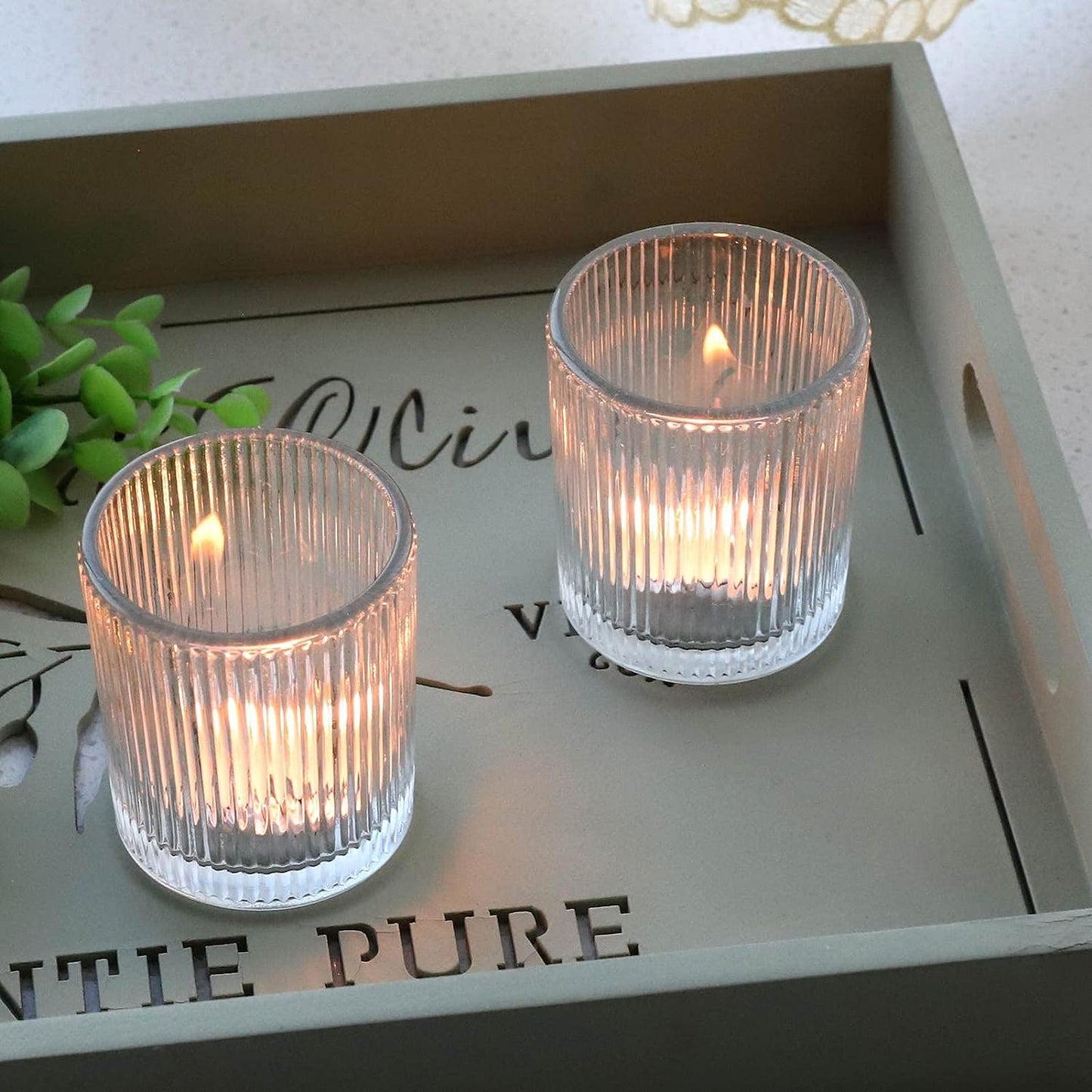 Vohocandle Votive Candle Holders Set of 12 for Table Centerpiece and Home Decor(2.1 x 2.6 Inch, Clear) - vohocandle