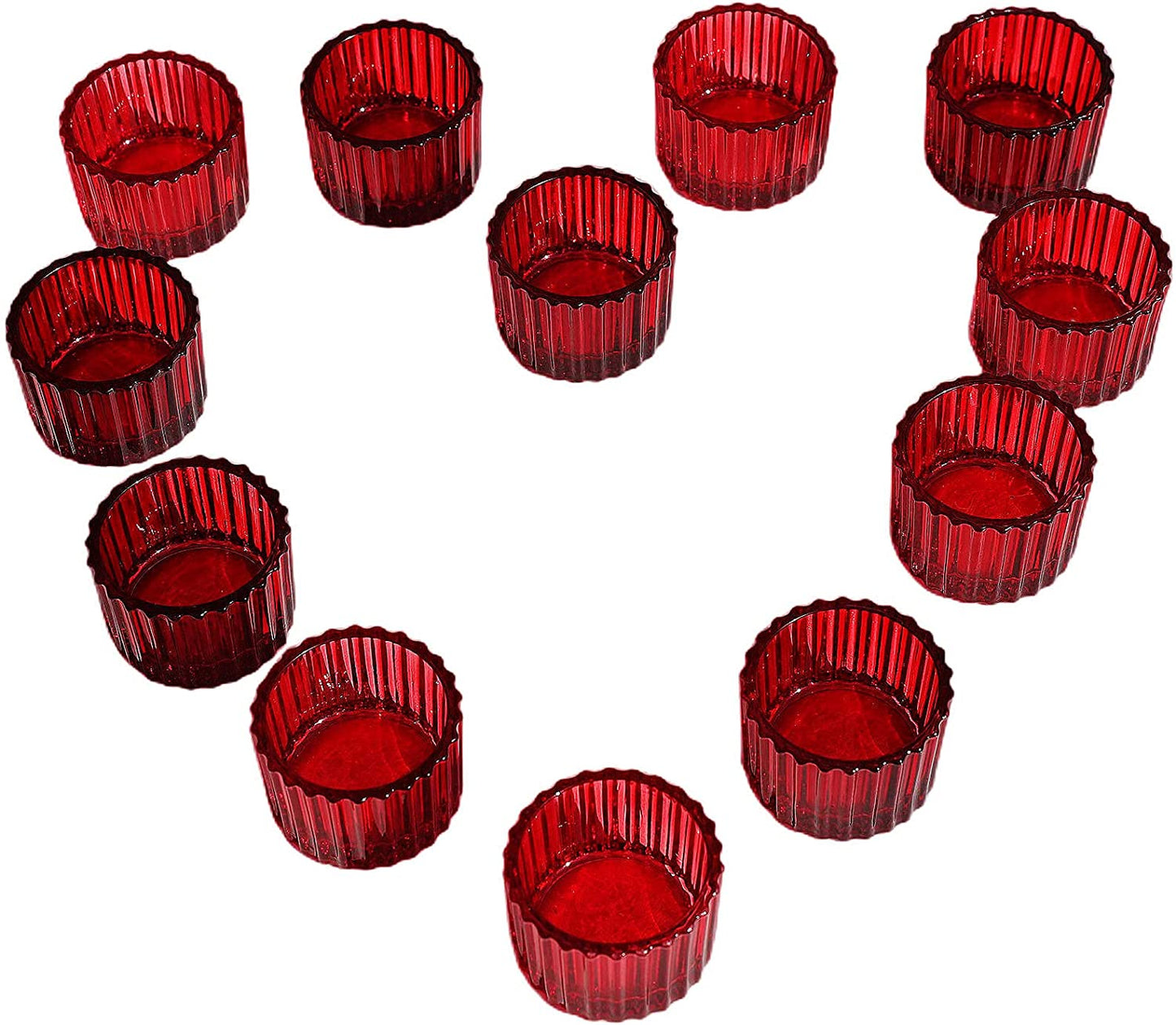 Red Candle Holders for Table Centerpiece, Tealight Candle Holder Set of 12 for Small Tealight Candles - vohocandle