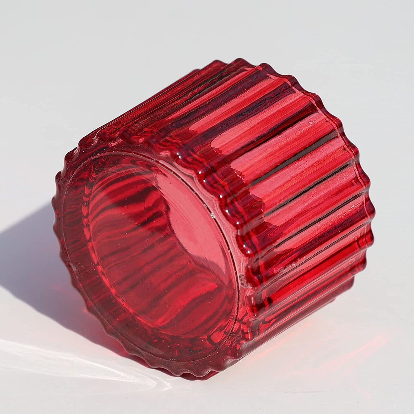 Red Candle Holders for Table Centerpiece, Tealight Candle Holder Set of 12 for Small Tealight Candles - vohocandle