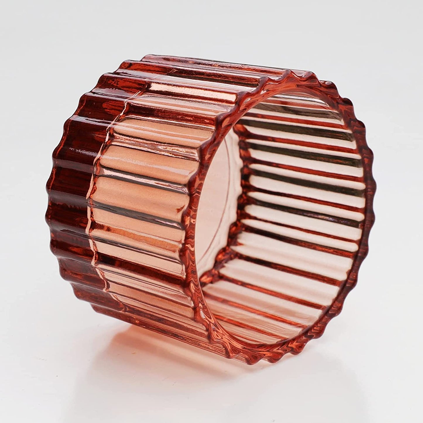 Rose Gold Tealight Candle Holder Set of 12, Vintage Tea Lights Candle Holder Bulk for Wedding Party Home Decor, Glass Candle Holders for Table Centerpiece - vohocandle