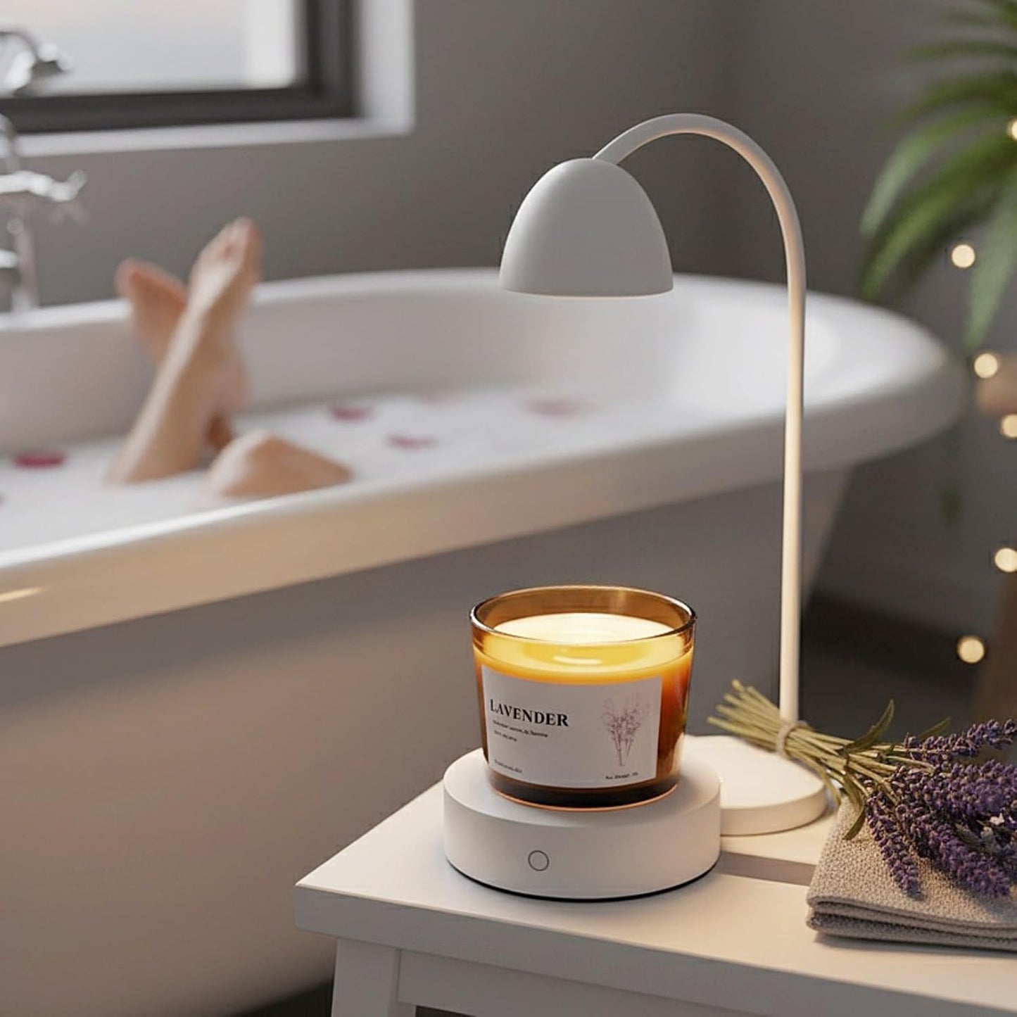 Lavender Wickless Candles for Candle Warmer Lamp, 9oz Soy Candle with Stirring Spoon & Lid