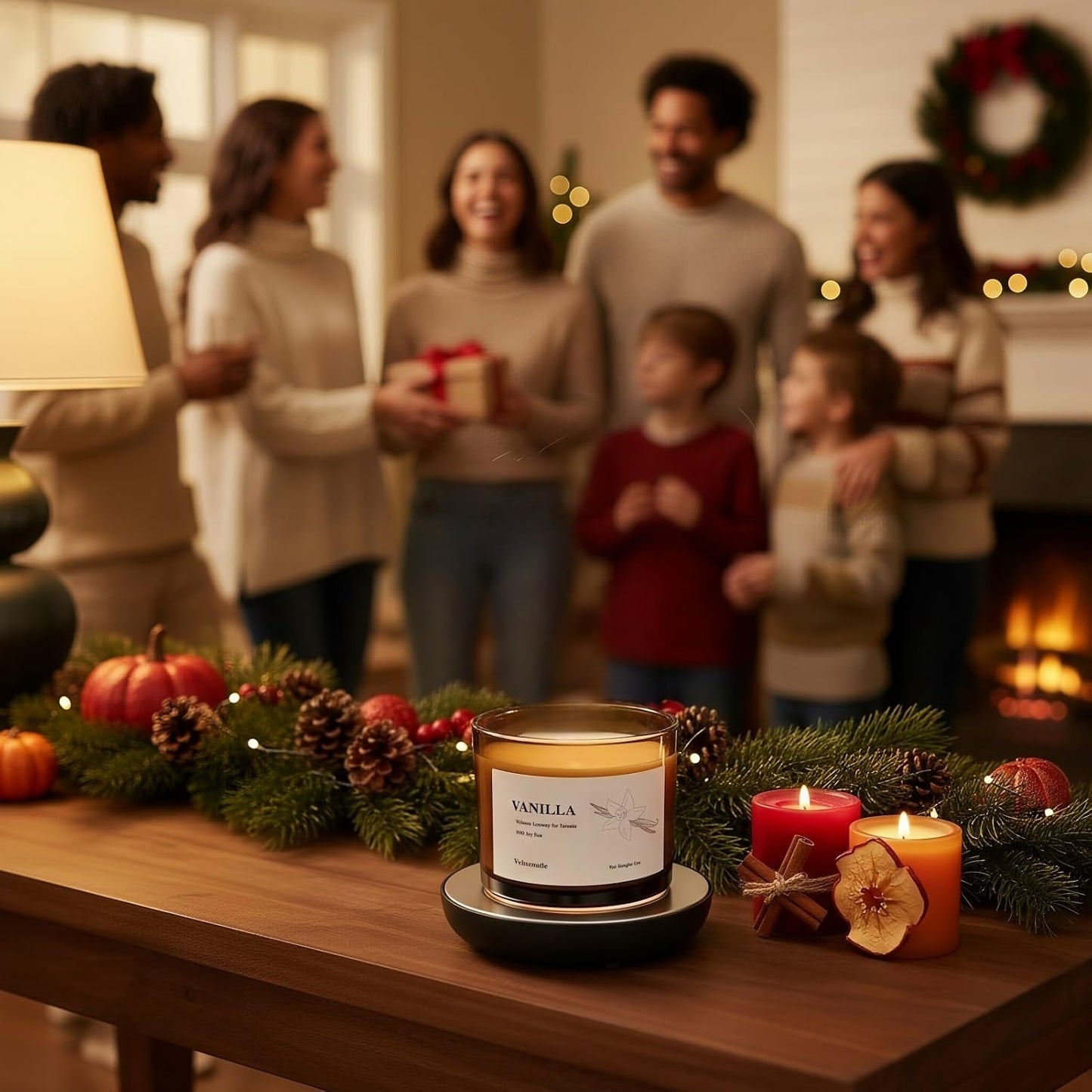 Vanilla Wickless Candles for Candle Warmer Lamp, 9oz Soy Candles with Stirring Spoon & Lid