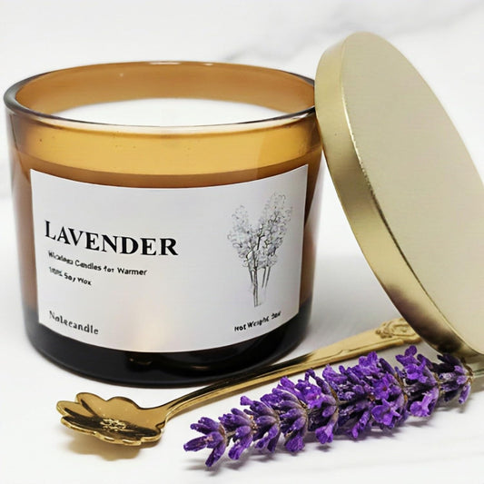 Lavender Wickless Candles for Candle Warmer Lamp, 9oz Soy Candle with Stirring Spoon & Lid