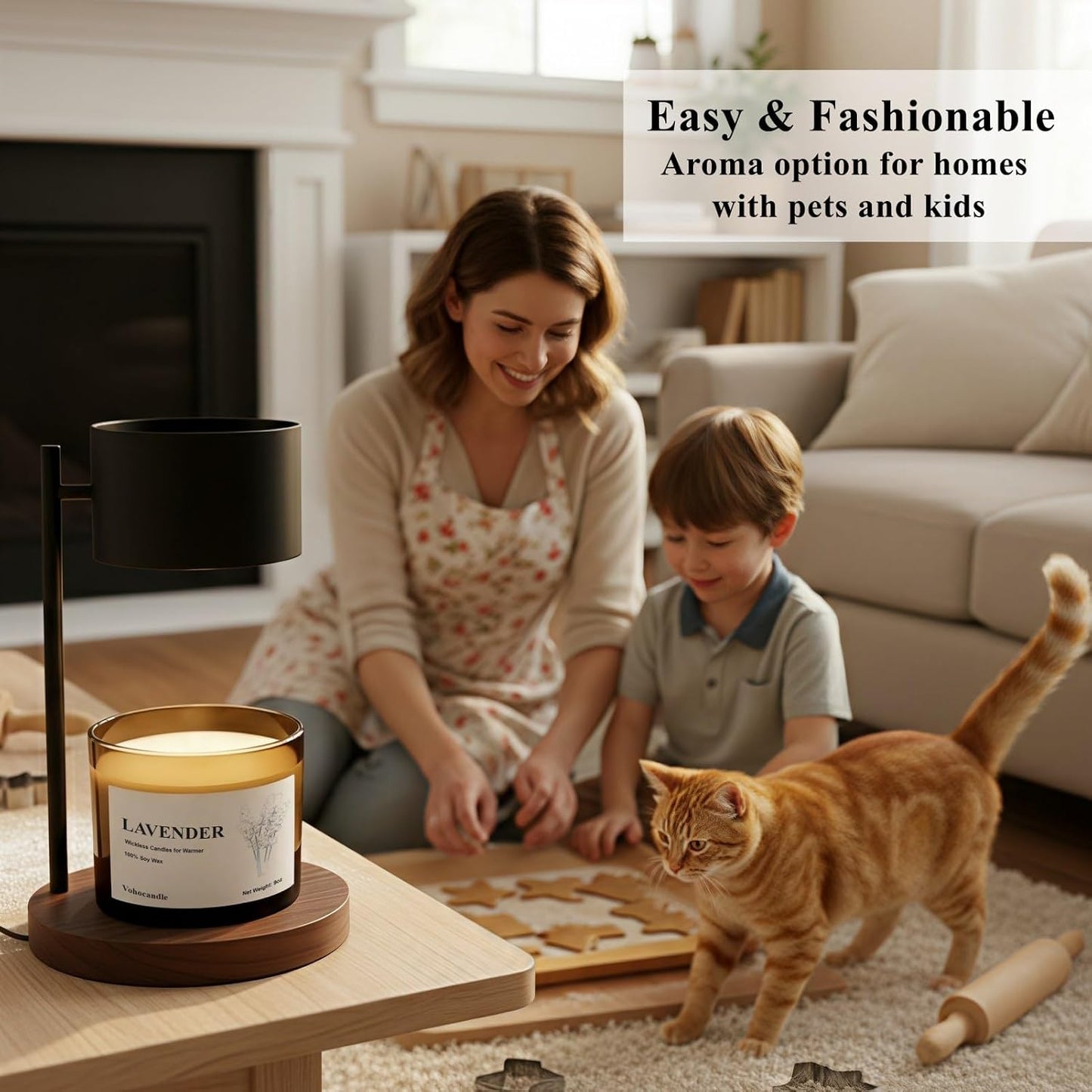 Lavender Wickless Candles for Candle Warmer Lamp, 9oz Soy Scented Candles + 10ml Essential Oil for Customizable Aroma