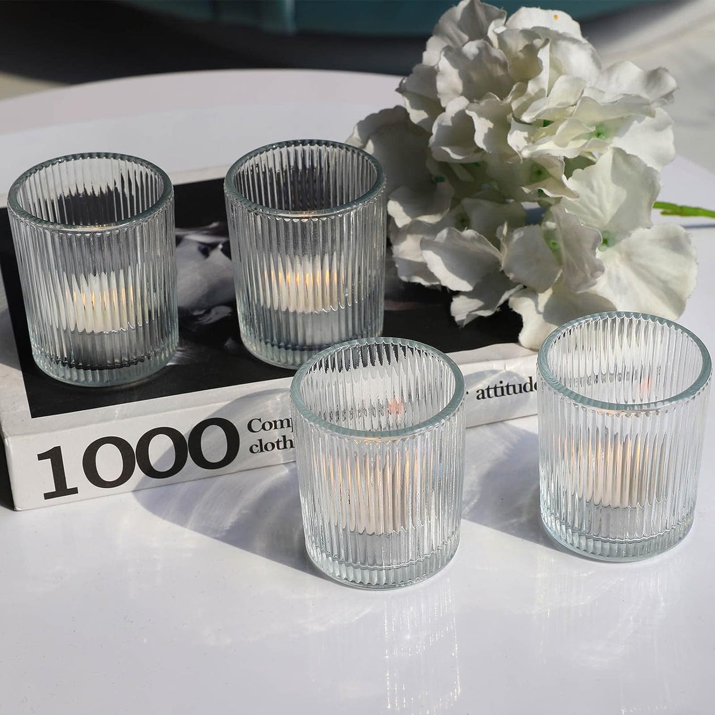Vohocandle Votive Candle Holders Set of 12 for Table Centerpiece and Home Decor(2.1 x 2.6 Inch, Clear) - vohocandle