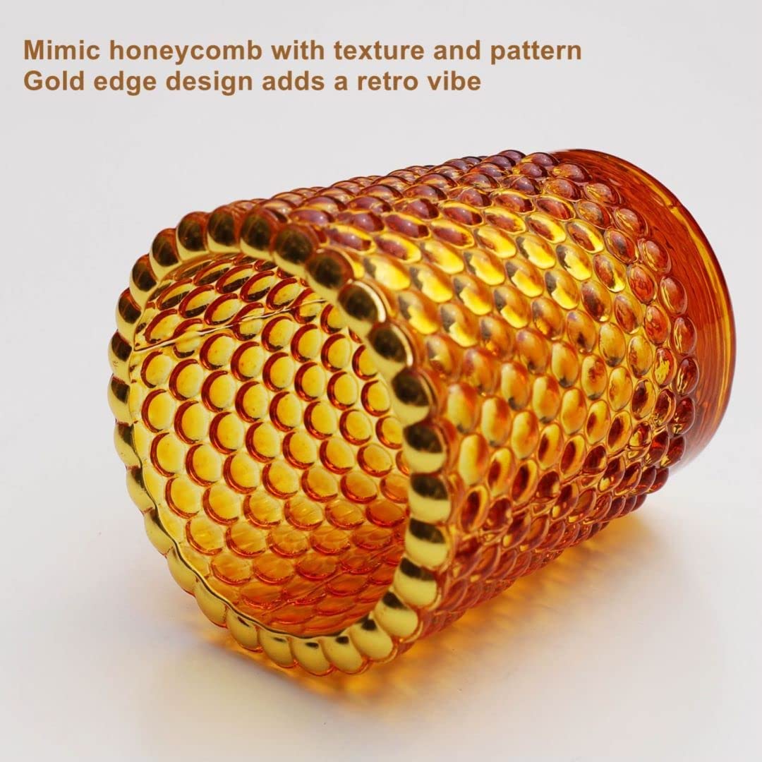 Gold Honeycomb Glass Candle Holder- 20 Available — The Foundry