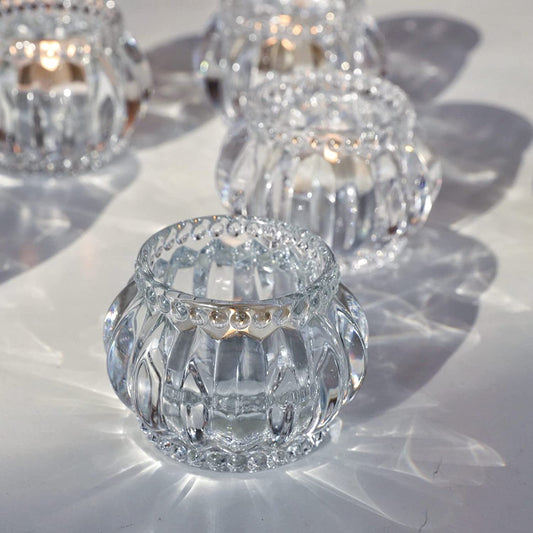 Clear Votive Candle Holders Set of 6,Tealight Candle Holder Bulk for Wedding Party - vohocandle